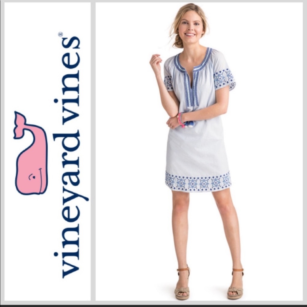 Vineyard Vines Sea Spray Stripe Tassel Dress